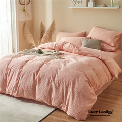 Boho Tufted Bedding Set - Pink