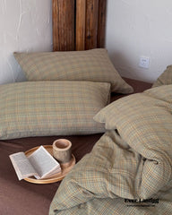 British Vintage Plaid Bedding Set - Brown