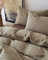 British Vintage Plaid Bedding Set - Brown