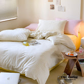 Candy Stripe Washed Cotton Bedding Set - Yellow