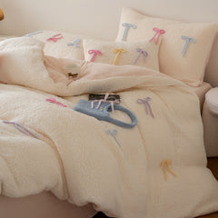 Charlotte Sweet Bow Sherpa Bedding Set