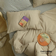 Checkered Bedding Set - Beige