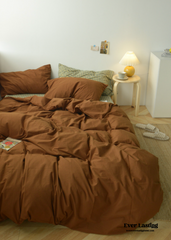 Juego de cama a cuadros - Marrón caramelo