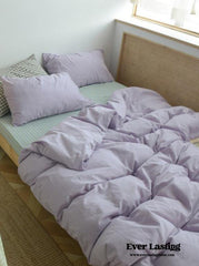 Kariertes Bettwäscheset - Lila