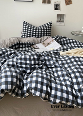 Clean Cut Bedroom Bedding Set - Gingham Black