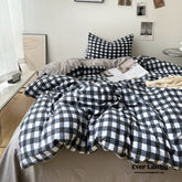 Clean Cut Bedroom Bedding Set - Gingham Black