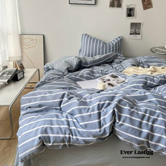 Clean Cut Bedroom Bedding Set - Striped Blue