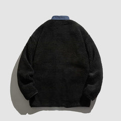 Denim-Spleißmantel aus Lammwolle