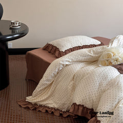 Cottage Inspired Ruffle Bedding Set - Soft Brown