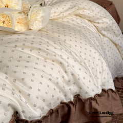 Cottage Inspired Ruffle Bedding Set - Soft Brown