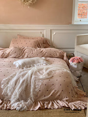 Cottage Pink Ruffle Bedding Set