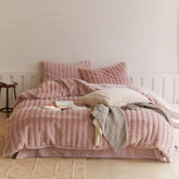 Cozy Earth Tone Milk Velvet Bedding Set - Pink