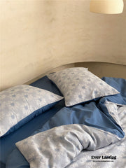 Daisy Waffle Bedding Set - Blue
