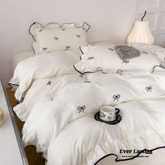 Dreamy Embroidered Ruffle Bedding Set - Ribbon
