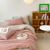 Duo Earth Tone Jersey Knit Bedding Set - Pink Beige