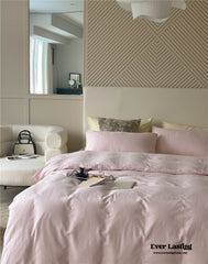 DUO Minimal Double Layer Washed Cotton Bedding Set - Pink + Yellow