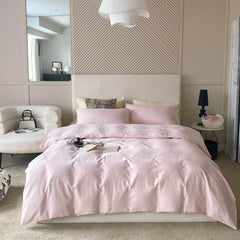 DUO Minimal Double Layer Washed Cotton Bedding Set - Pink + Yellow