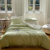DUO Reversible Pastel Silky Tencel Bedding Set - Green