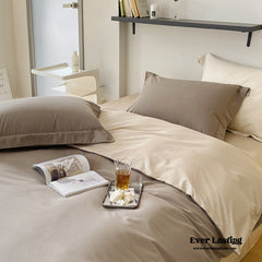 DUO Reversible Premium Cotton Solid Bedding Set - Brown