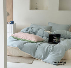 Duo Waffle Bedding Set - Baby Pink + Blue