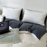 Duo Waffle Bedding Set - Gray + White