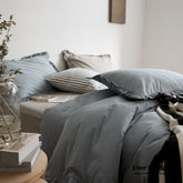 Earth Tone Ruffle Bedding Set - Blue