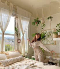 Earth Tone Ruffle Bedding Set - Dark Beige