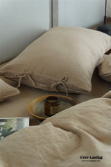 Evelyn Retro Double Gauze Bedding Set - Beige Brown