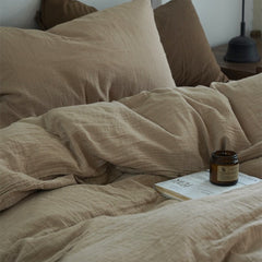 Evelyn Retro Double Gauze Bedding Set - Beige Brown