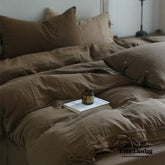 Evelyn Retro Double Gauze Bedding Set - Chestnut Brown