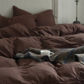 Evelyn Retro Double Gauze Bedding Set - Coffee Brown