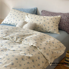 Floral Bedding Set - Blue