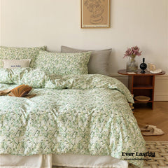 Floral Bedding Set - Green