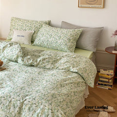 Floral Bedding Set - Green
