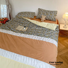 Floral Patchwork Bedding Set - Orange
