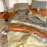 Floral Patchwork Bedding Set - Orange