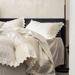 Fontainebleau Linen Cotton Embroidered Floral Bedding Set