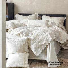 Fontainebleau Linen Cotton Embroidered Floral Bedding Set