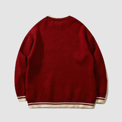 Pullover mit Smiley-Bär-Print + Mini-Tasche mit Bär