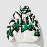 Mantel aus Lammwolle mit Buchstaben-Graffiti