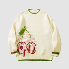 Stylischer Pullover mit Kirschmuster