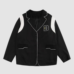 Blazer con ribete de letra "D" y bloques de color