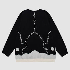 Suéter con estampado de calavera horrible