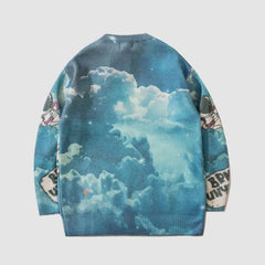 Pullover mit Sternen- und Astronautenmuster