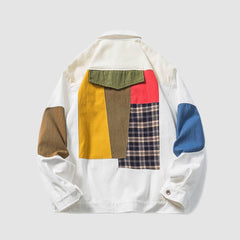 Chaqueta de patchwork en contraste
