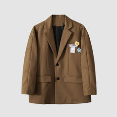 Blazer con decoración de flores de punto