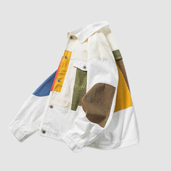 Chaqueta de patchwork en contraste