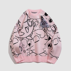 Harajuku Cartoon Strickpullover