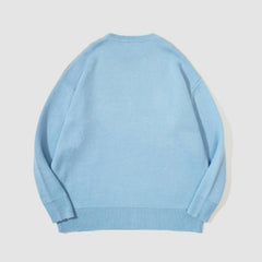 Pullover mit Farbblock-Buchstabenmuster