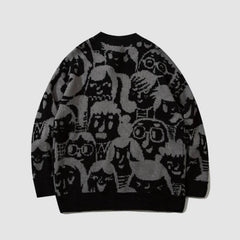 Pullover mit Cartoon-Muster